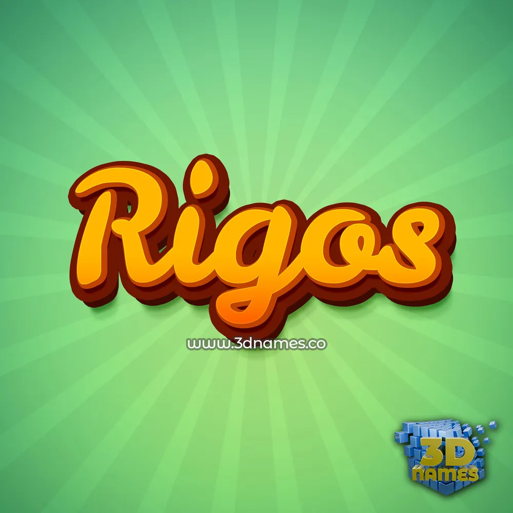 rigos in Green Rays style - 3D name wallpaper