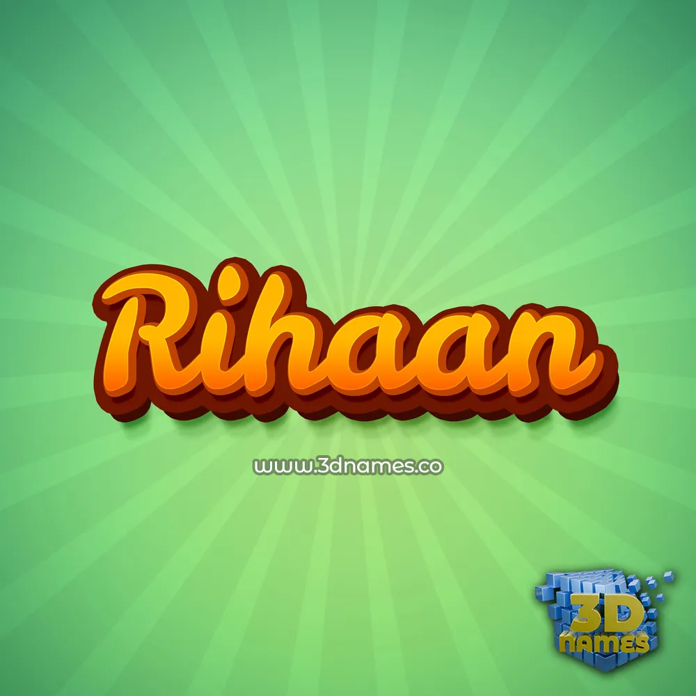 rihaan in Green Rays style - 3D name wallpaper