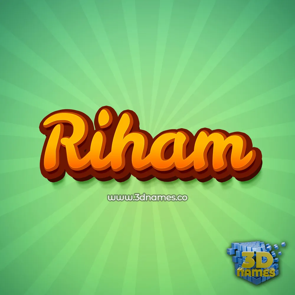 riham in Green Rays style - 3D name wallpaper