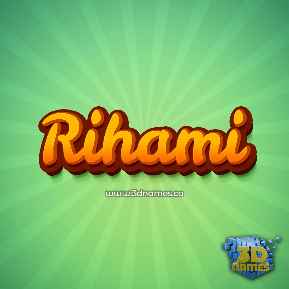 rihami in Green Rays style - 3D name wallpaper