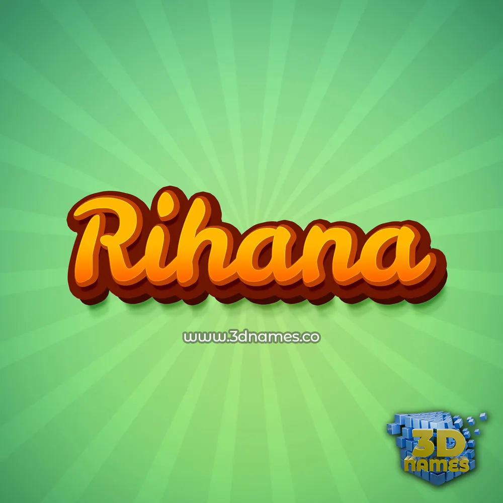 rihana in Green Rays style - 3D name wallpaper