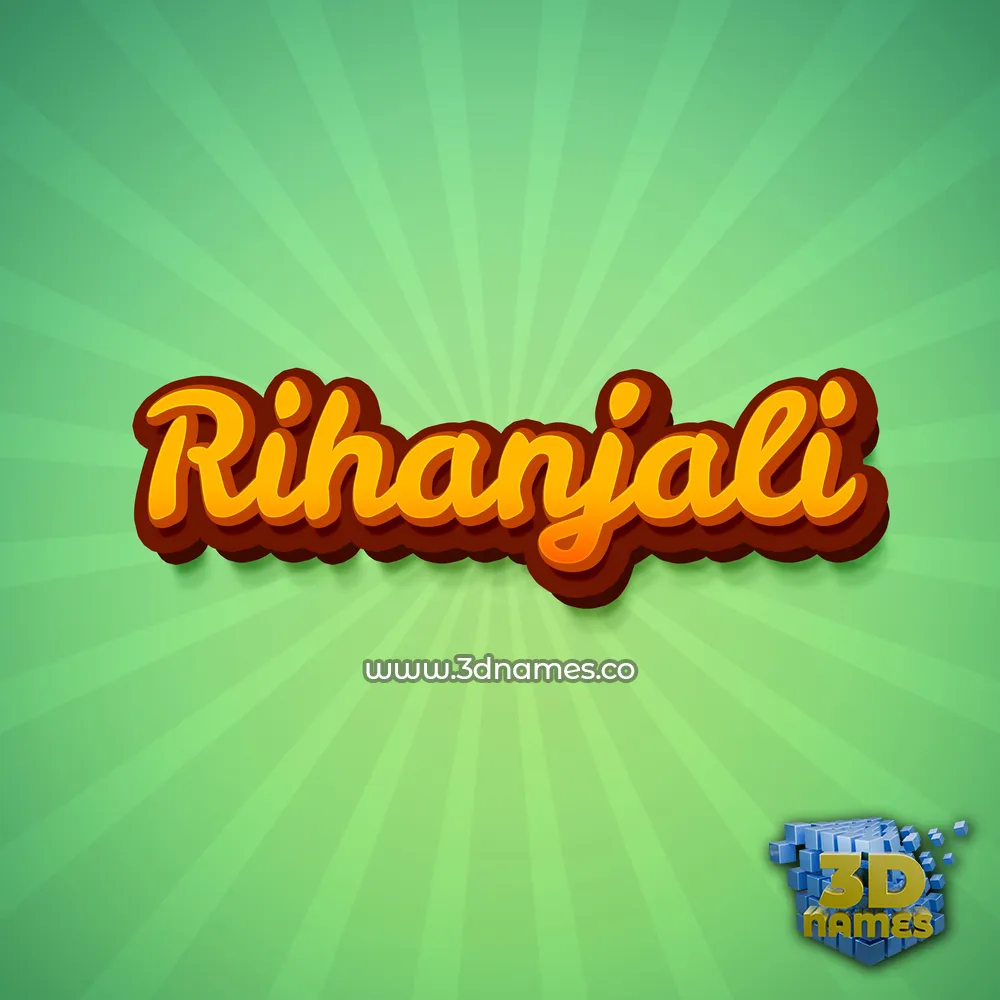 rihanjali in Green Rays style - 3D name wallpaper