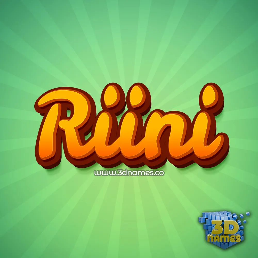riini in Green Rays style - 3D name wallpaper