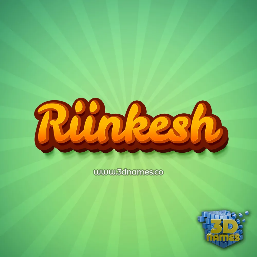 riinkesh in Green Rays style - 3D name wallpaper