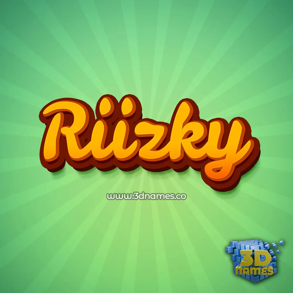 riizky in Green Rays style - 3D name wallpaper