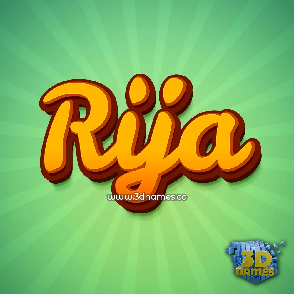 rija in Green Rays style - 3D name wallpaper