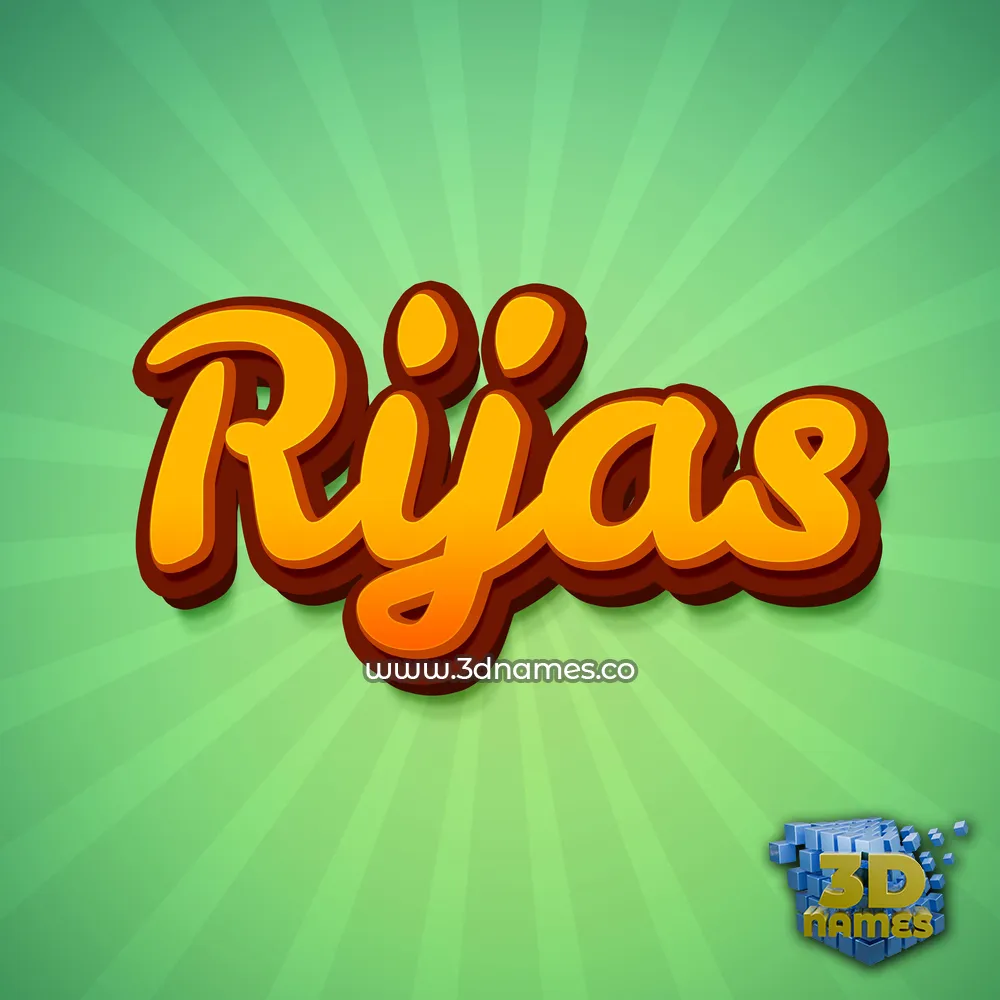rijas in Green Rays style - 3D name wallpaper