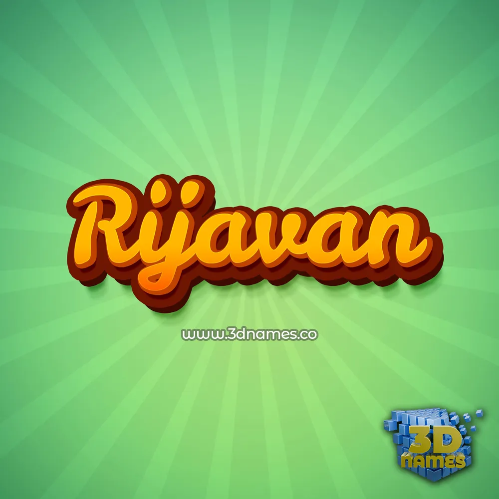 rijavan in Green Rays style - 3D name wallpaper