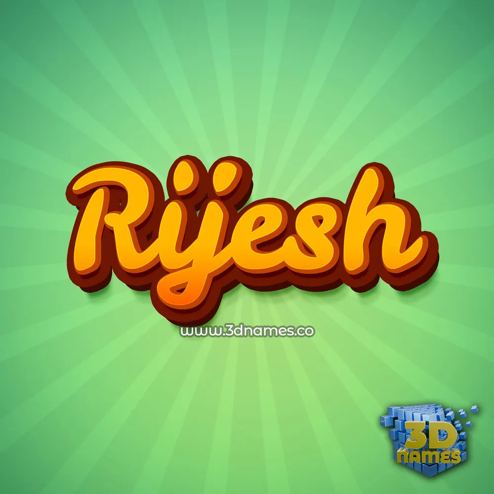 rijesh in Green Rays style - 3D name wallpaper