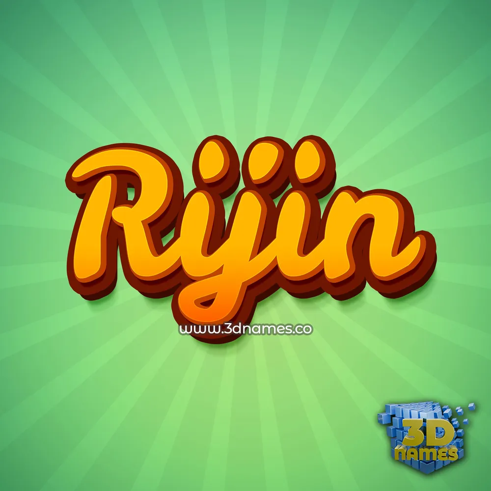 rijin in Green Rays style - 3D name wallpaper