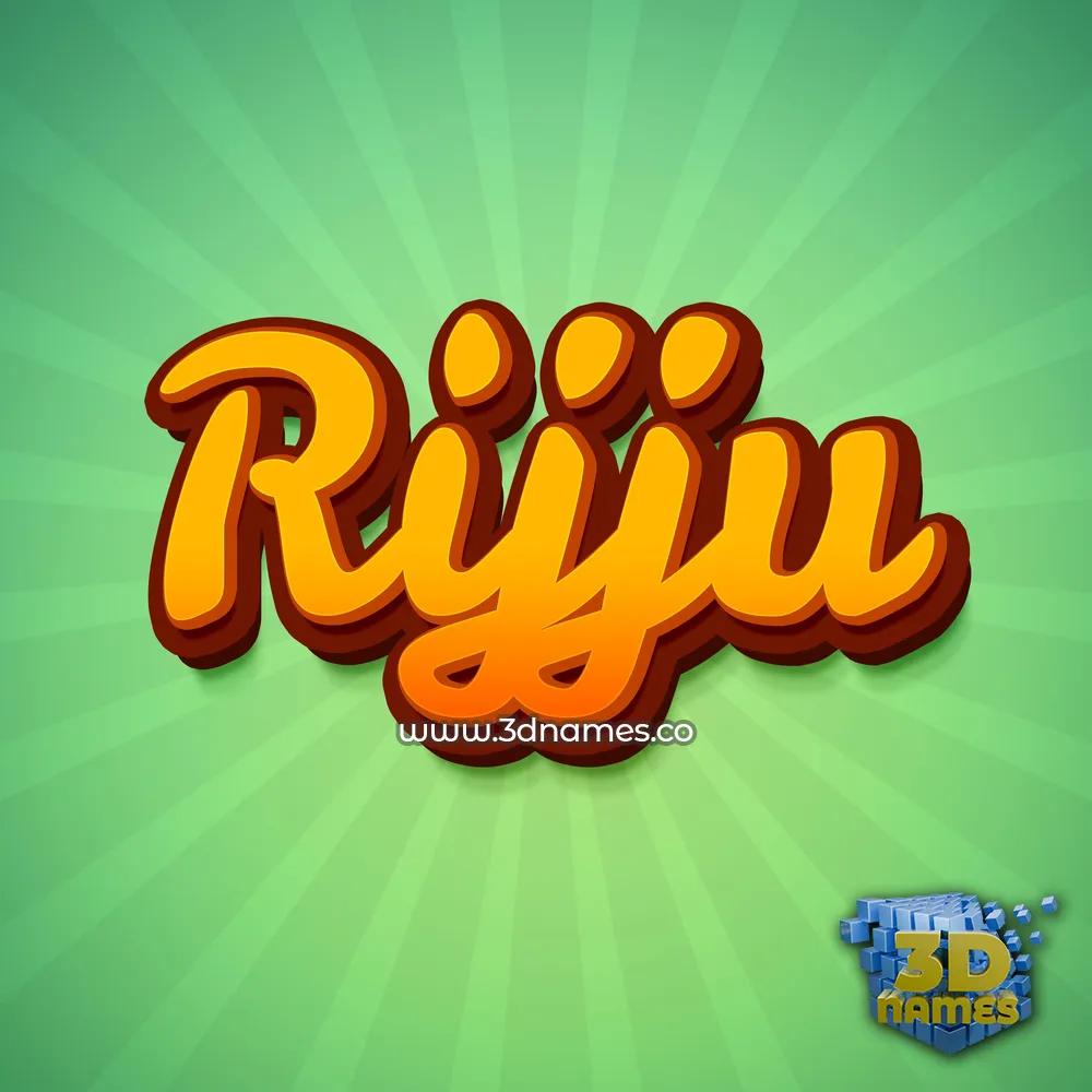 rijju in Green Rays style - 3D name wallpaper