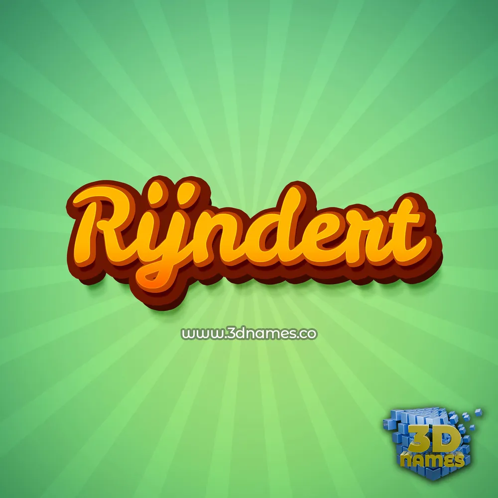 rijndert in Green Rays style - 3D name wallpaper