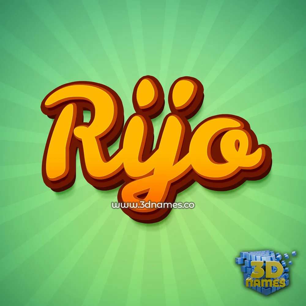 rijo in Green Rays style - 3D name wallpaper