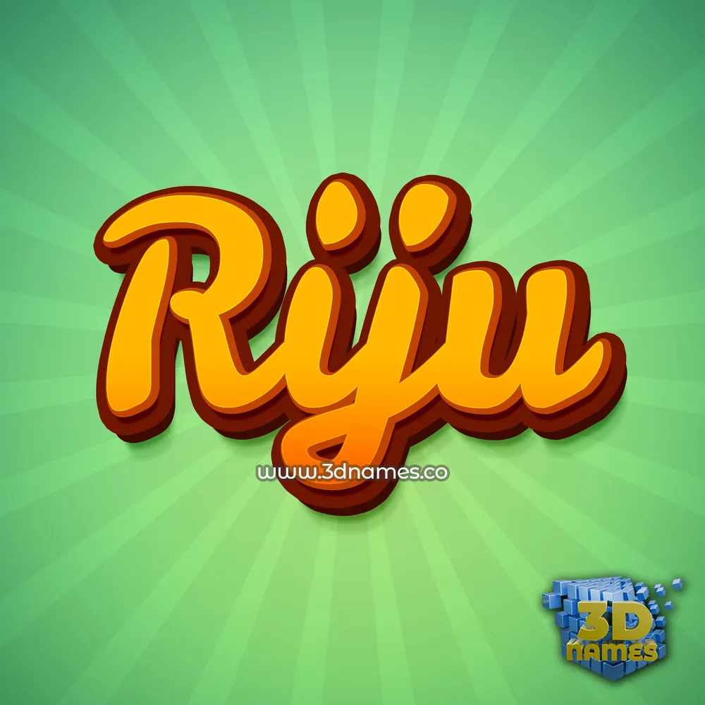 riju in Green Rays style - 3D name wallpaper