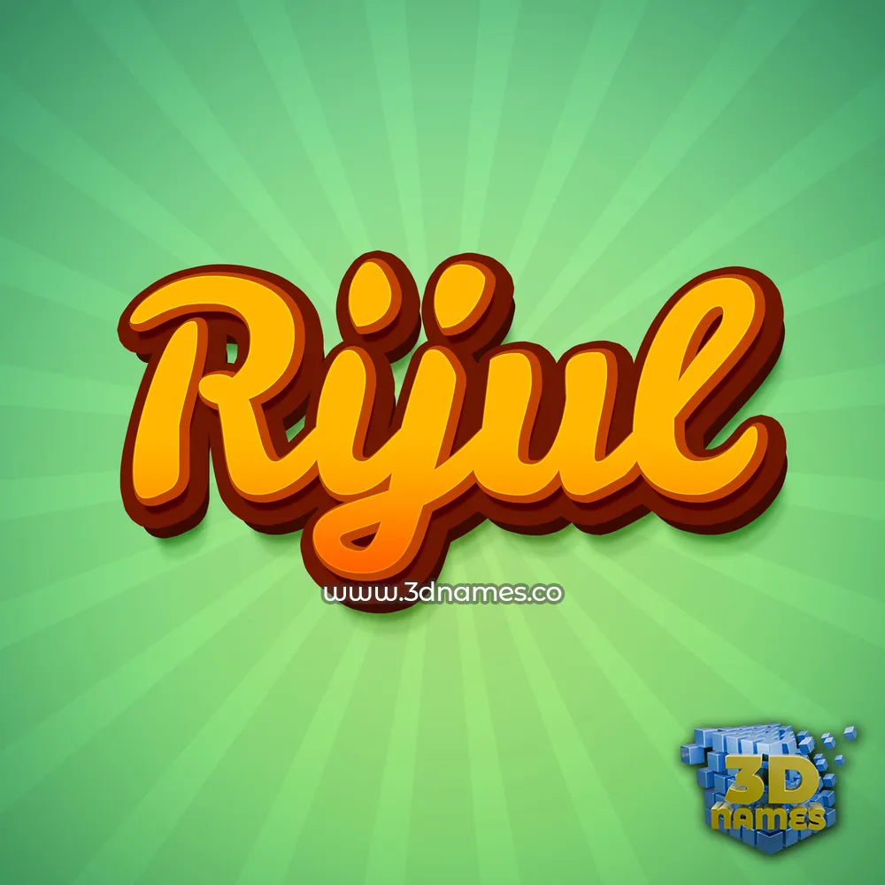 rijul in Green Rays style - 3D name wallpaper