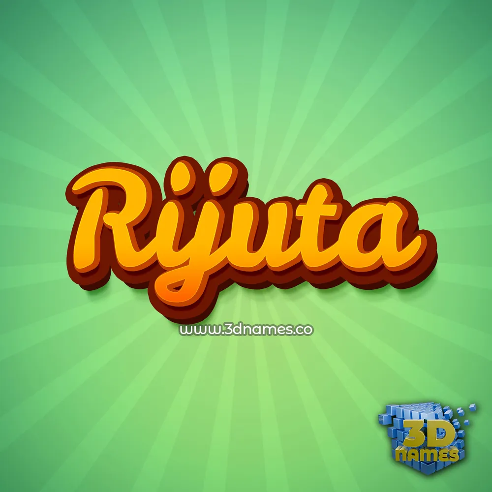 rijuta in Green Rays style - 3D name wallpaper
