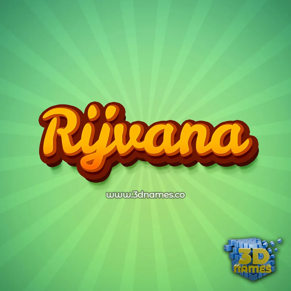 rijvana in Green Rays style - 3D name wallpaper