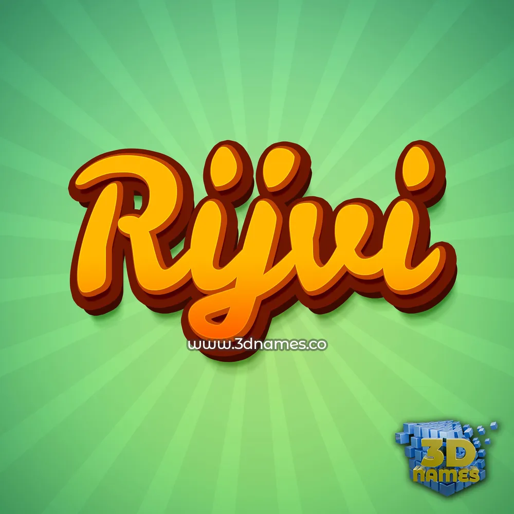 rijvi in Green Rays style - 3D name wallpaper