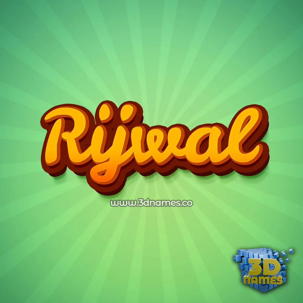 rijwal in Green Rays style - 3D name wallpaper