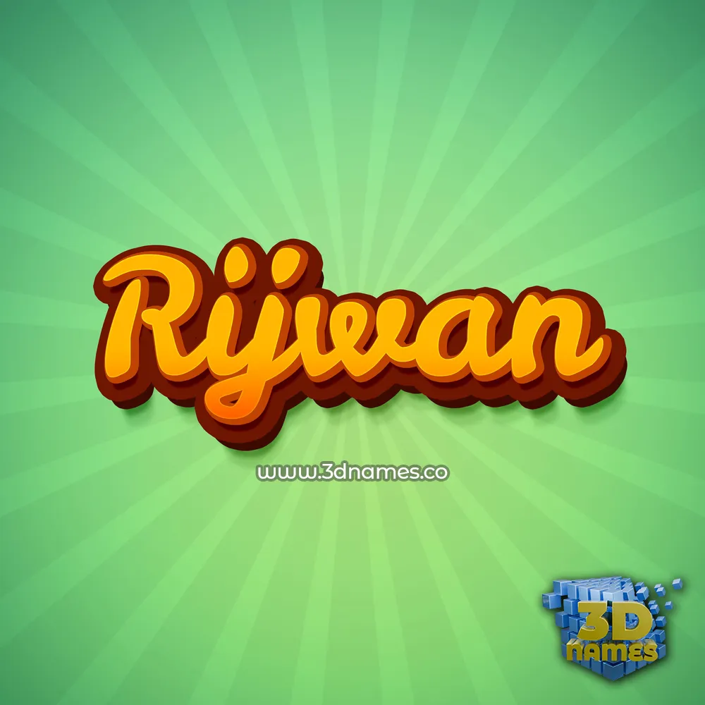 rijwan in Green Rays style - 3D name wallpaper