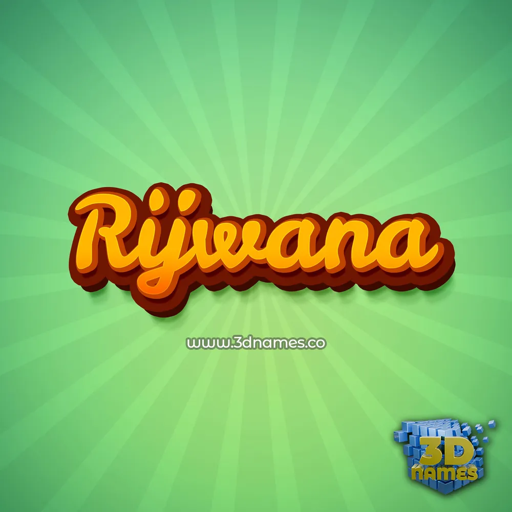 rijwana in Green Rays style - 3D name wallpaper