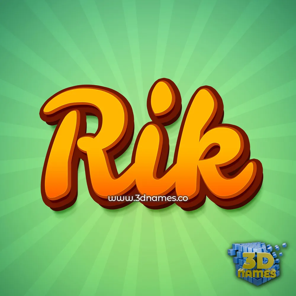 rik in Green Rays style - 3D name wallpaper