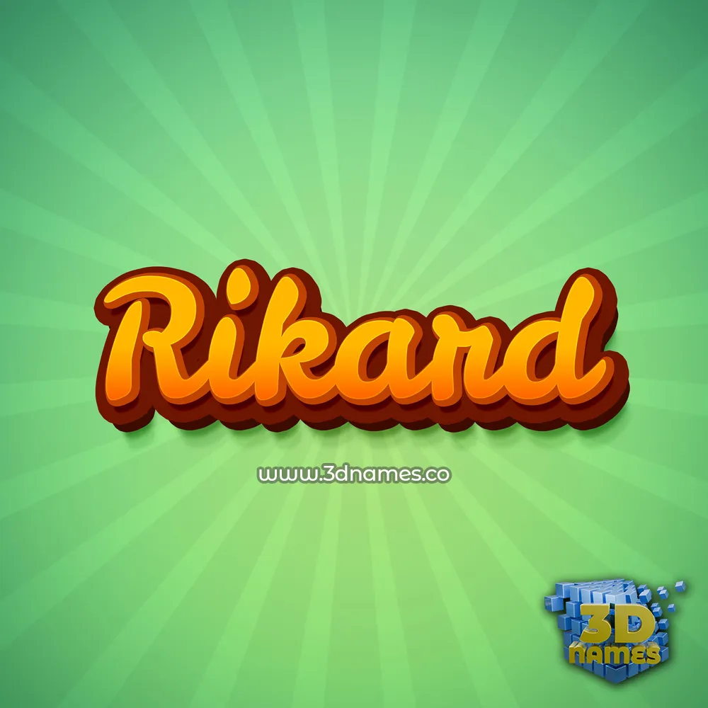 rikard in Green Rays style - 3D name wallpaper