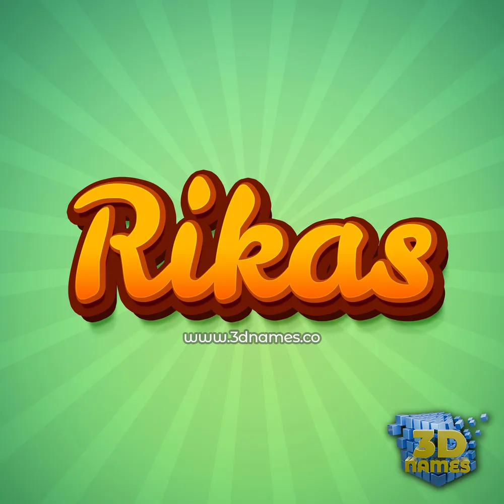 rikas in Green Rays style - 3D name wallpaper