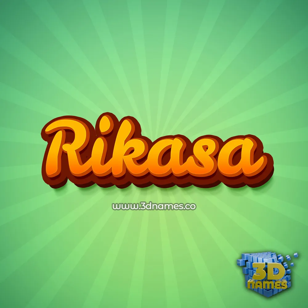 rikasa in Green Rays style - 3D name wallpaper