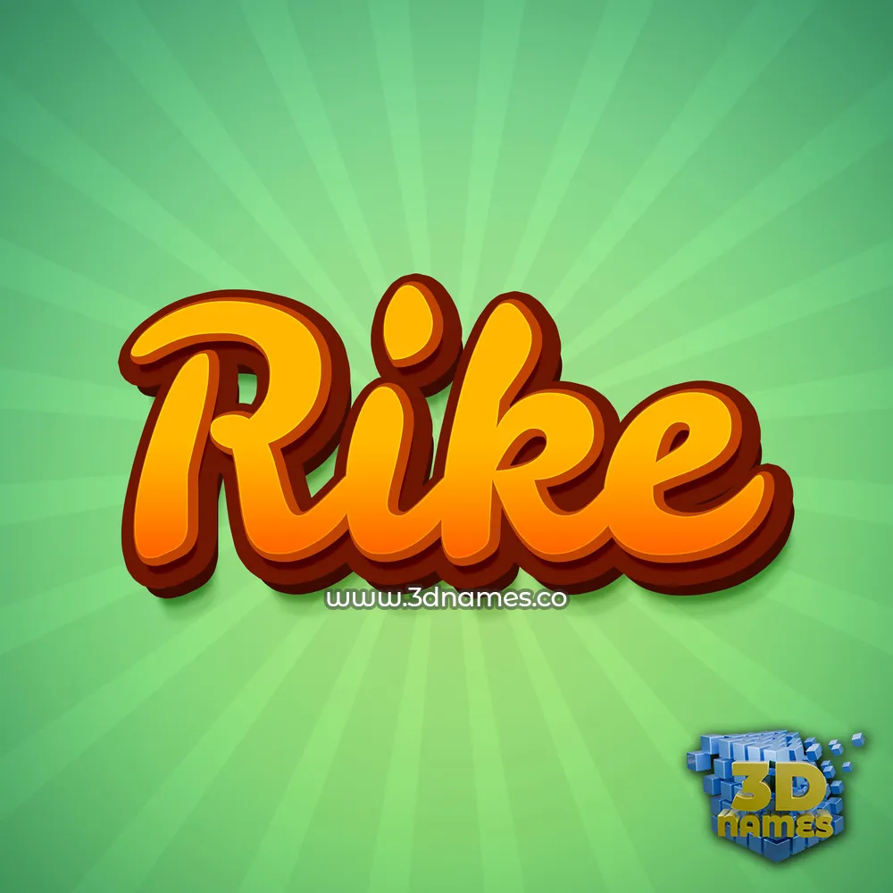 rike in Green Rays style - 3D name wallpaper
