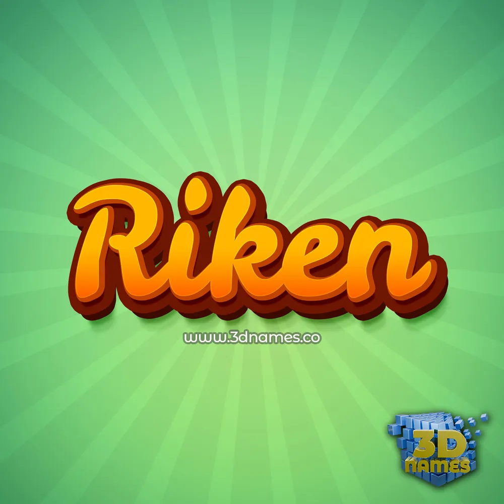 riken in Green Rays style - 3D name wallpaper