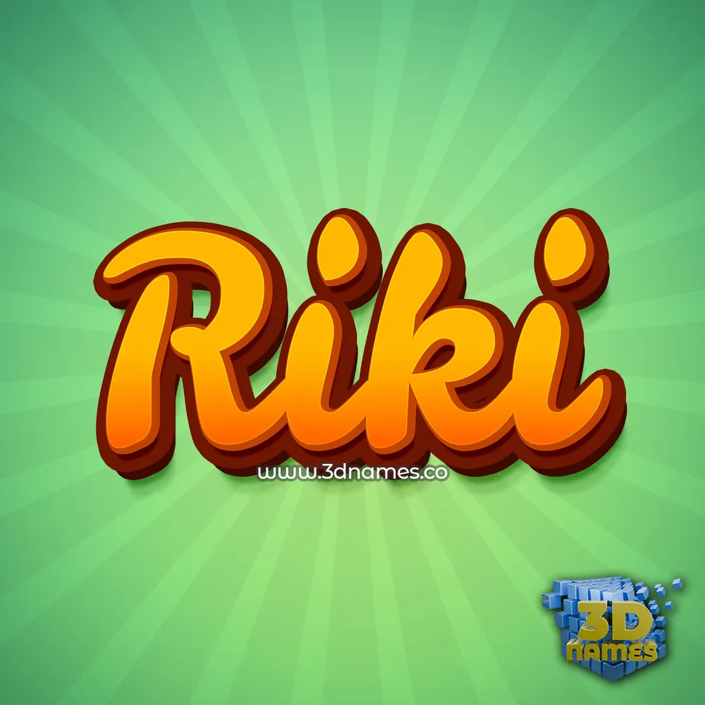 riki in Green Rays style - 3D name wallpaper