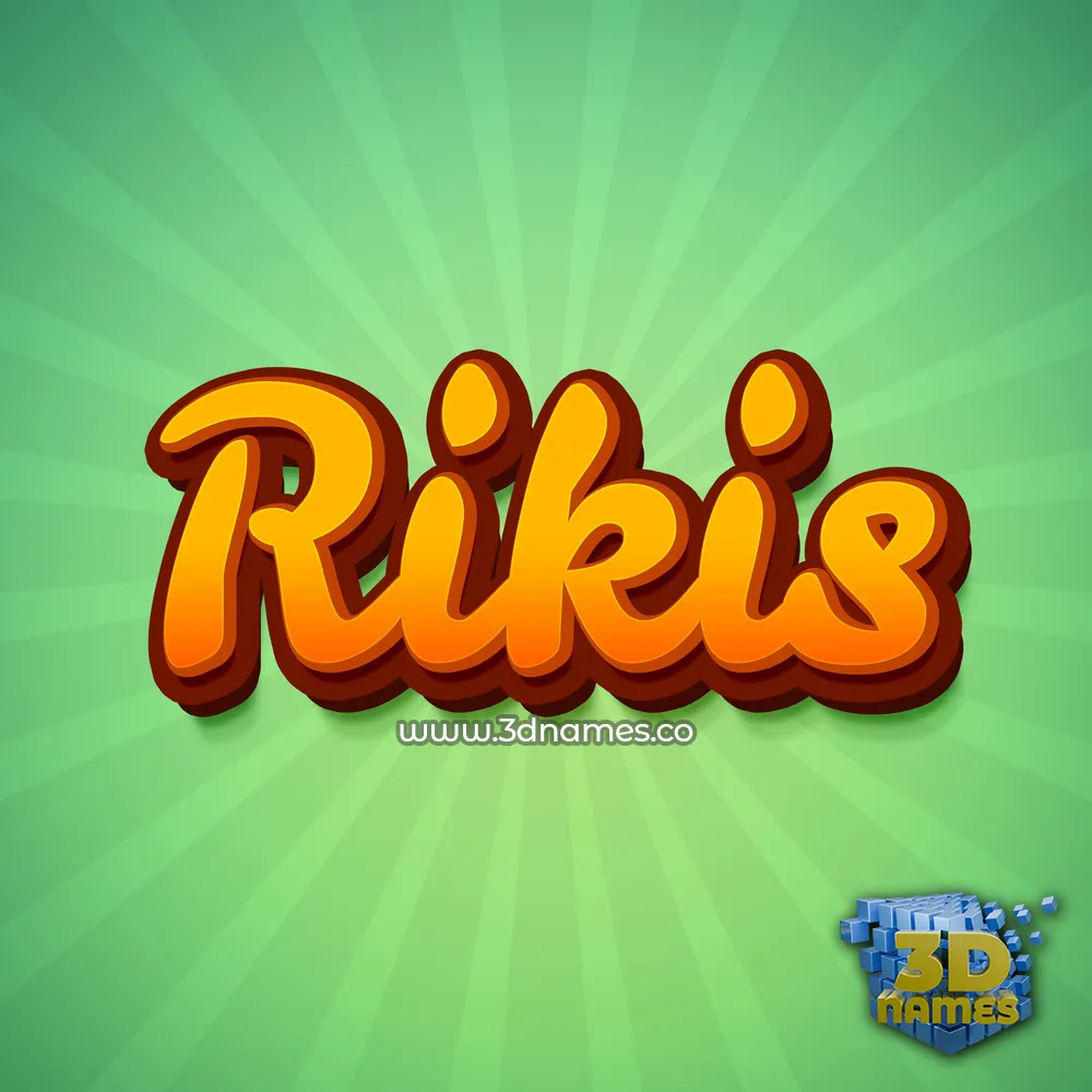rikis in Green Rays style - 3D name wallpaper