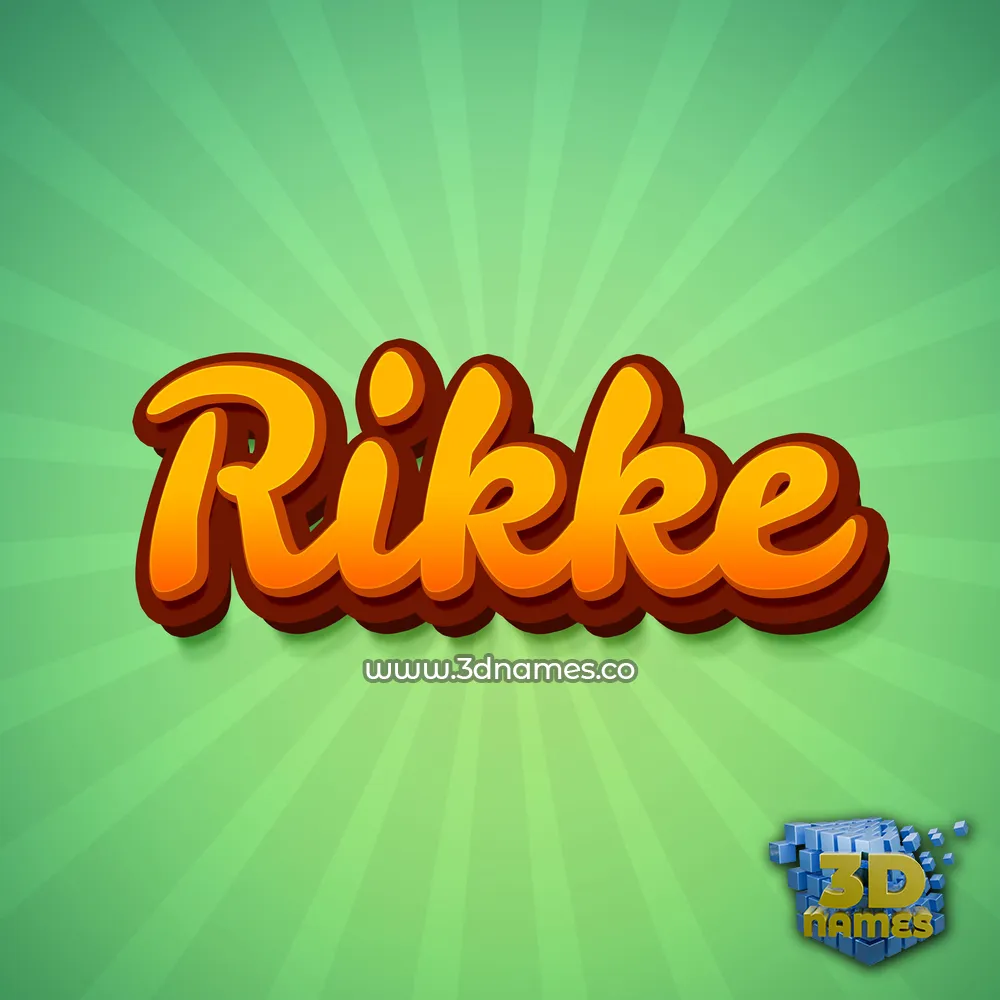 rikke in Green Rays style - 3D name wallpaper