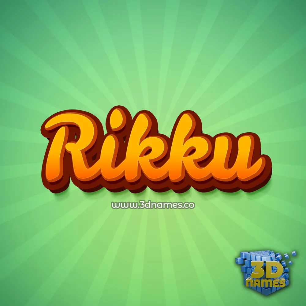rikku in Green Rays style - 3D name wallpaper