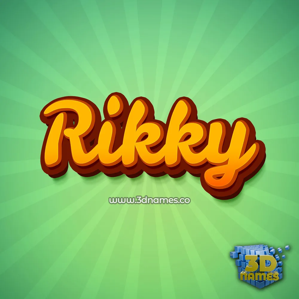 rikky in Green Rays style - 3D name wallpaper
