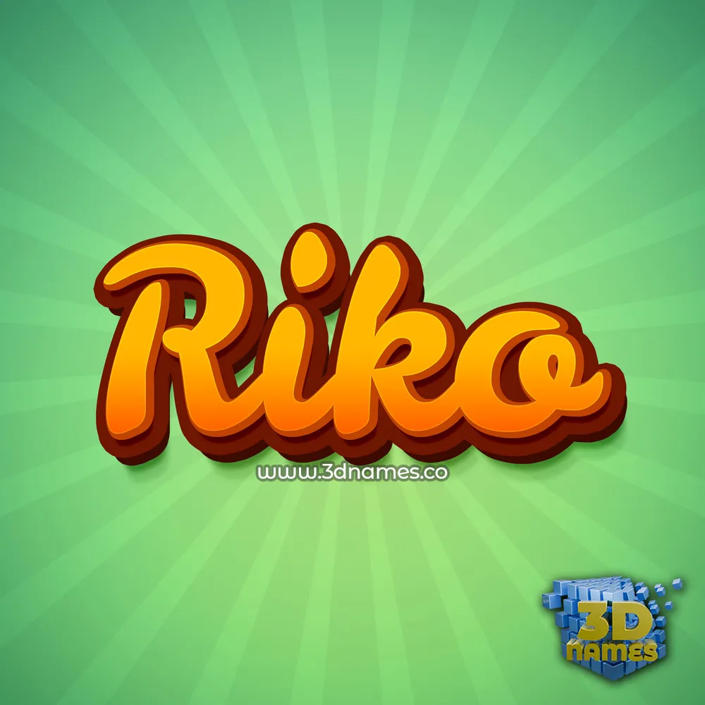 riko in Green Rays style - 3D name wallpaper