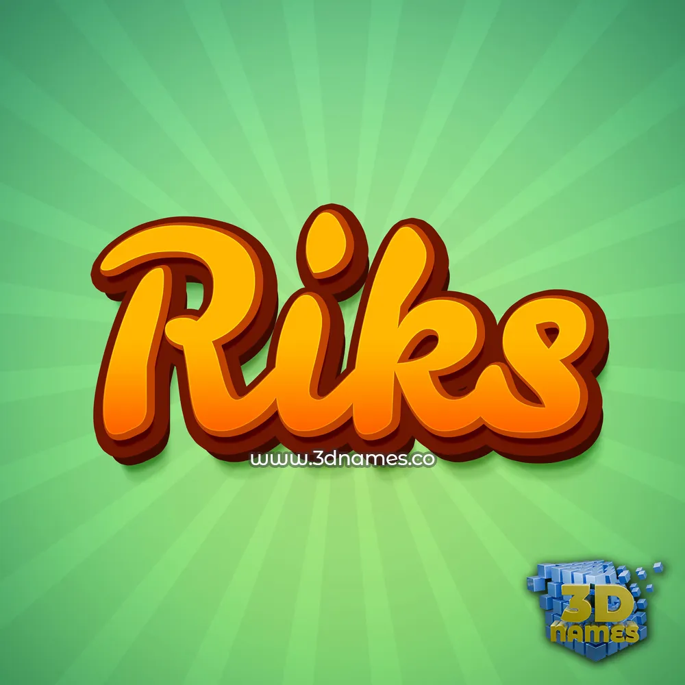 riks in Green Rays style - 3D name wallpaper