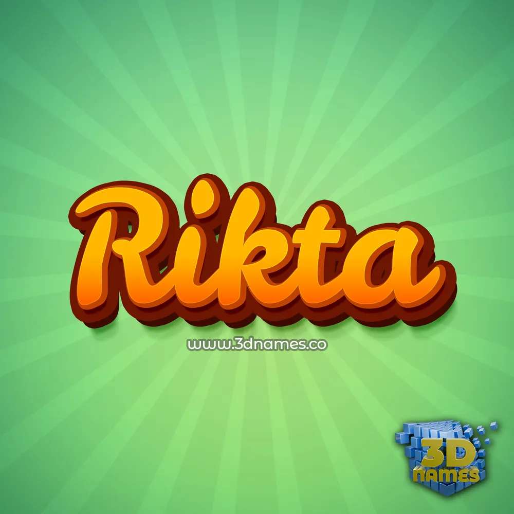rikta in Green Rays style - 3D name wallpaper