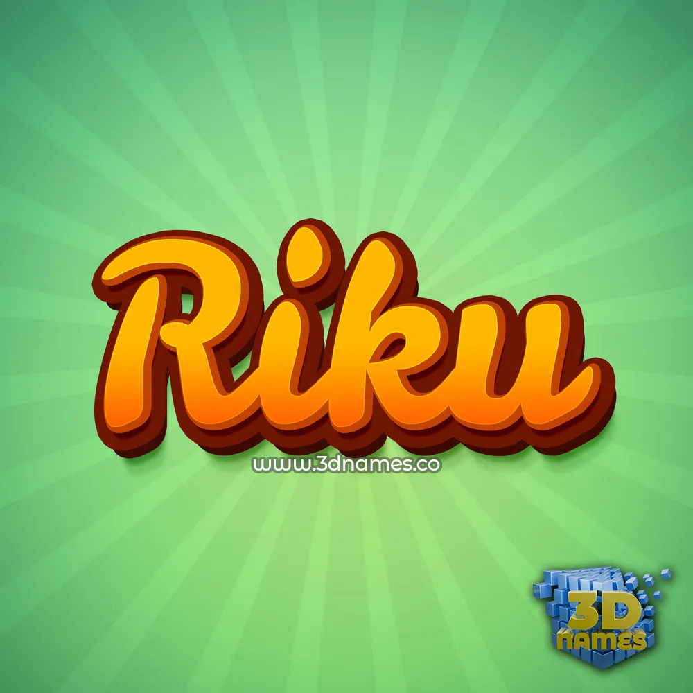riku in Green Rays style - 3D name wallpaper