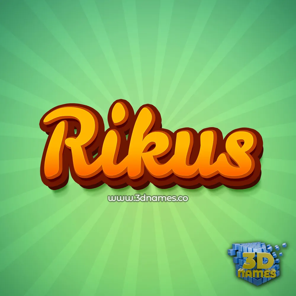 rikus in Green Rays style - 3D name wallpaper