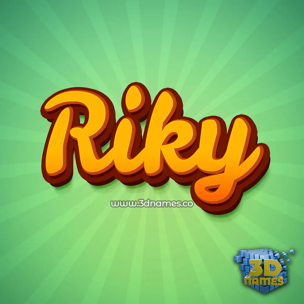 riky in Green Rays style - 3D name wallpaper