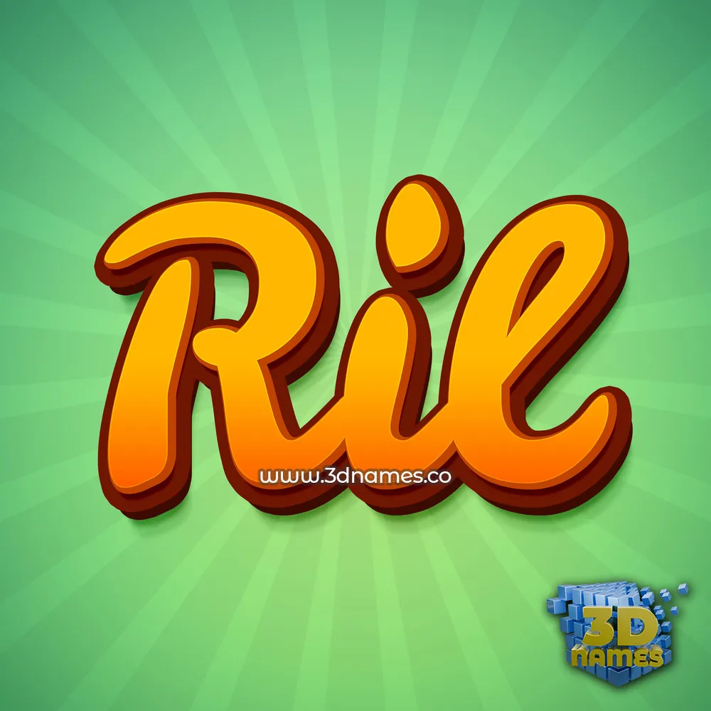ril in Green Rays style - 3D name wallpaper