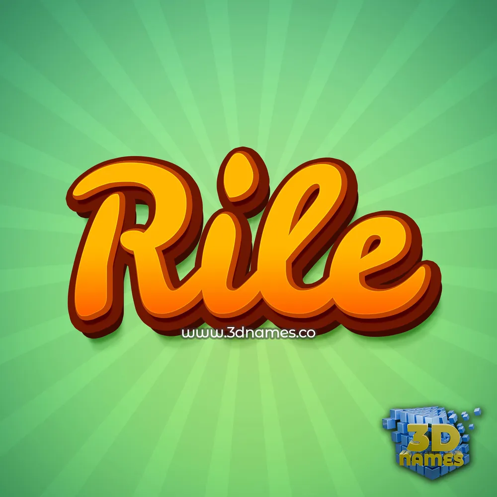 rile in Green Rays style - 3D name wallpaper
