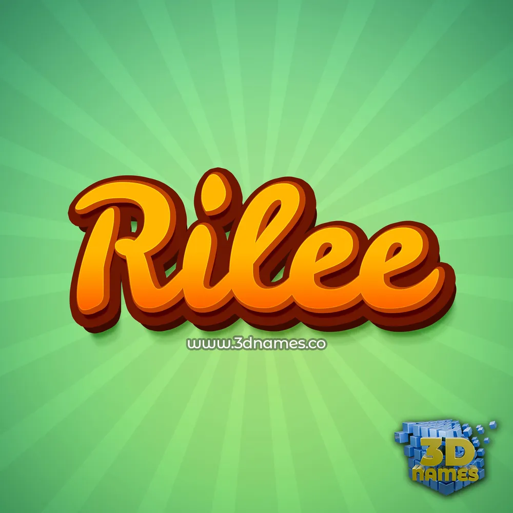 rilee in Green Rays style - 3D name wallpaper