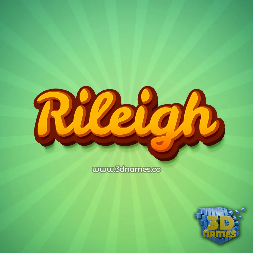 rileigh in Green Rays style - 3D name wallpaper