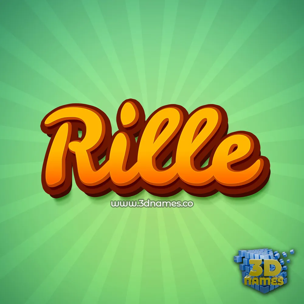 rille in Green Rays style - 3D name wallpaper