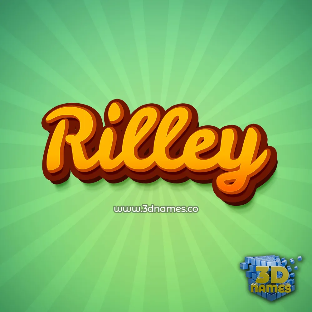 rilley in Green Rays style - 3D name wallpaper