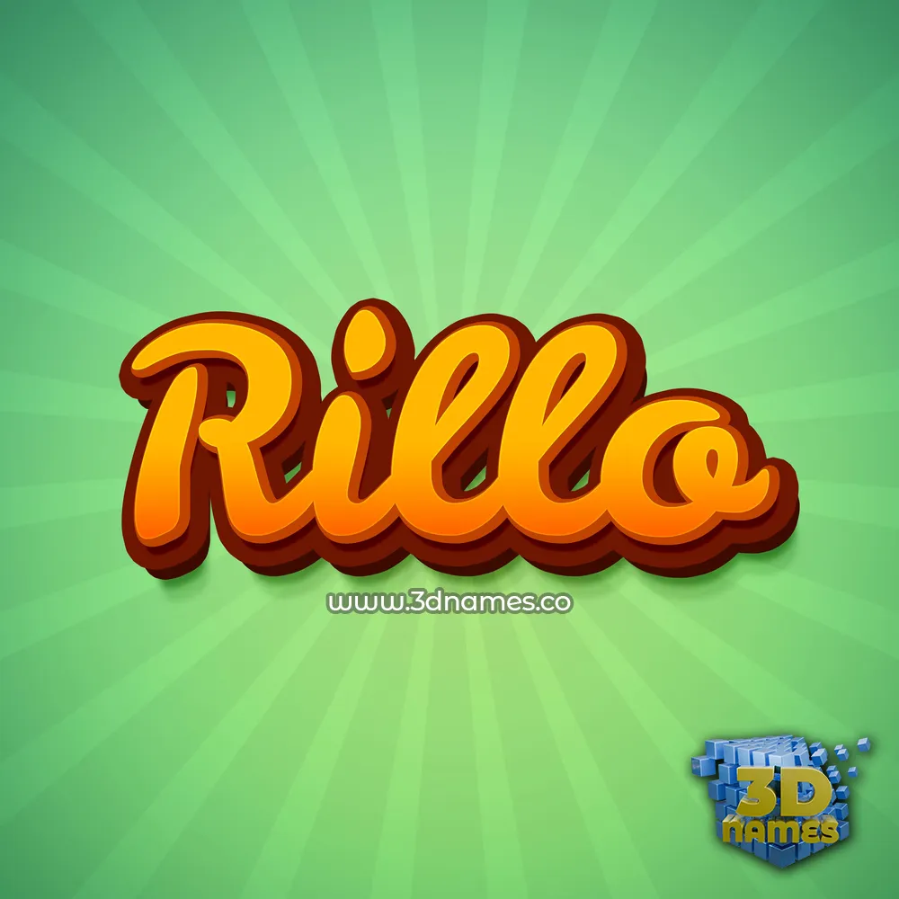 rillo in Green Rays style - 3D name wallpaper