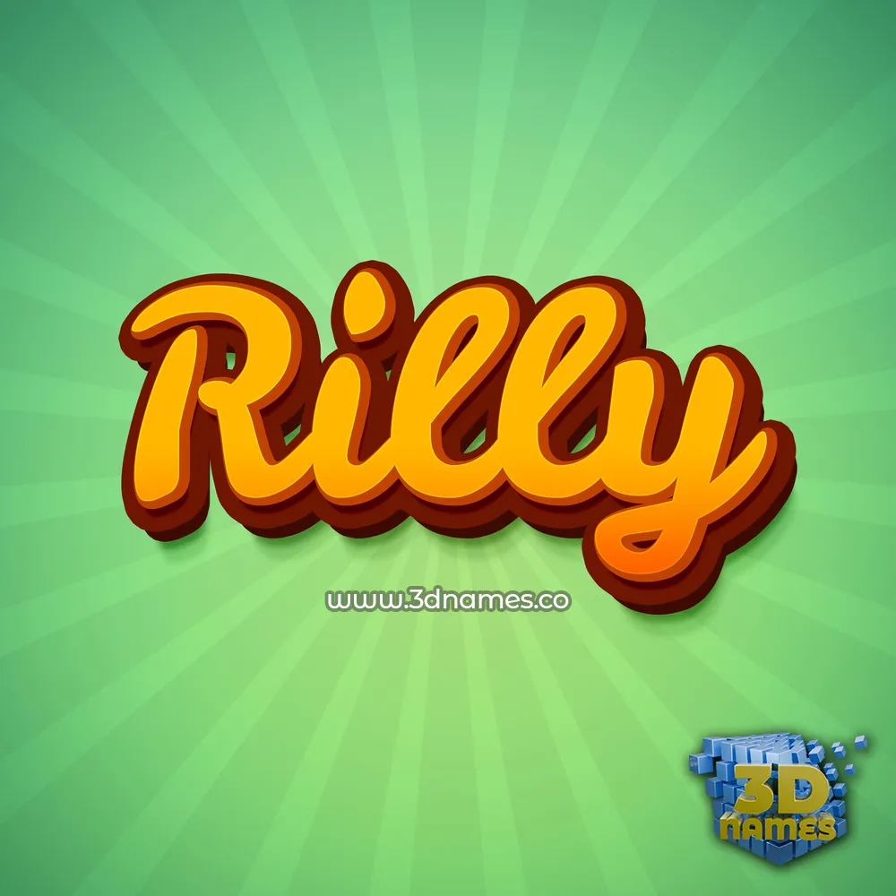 rilly in Green Rays style - 3D name wallpaper